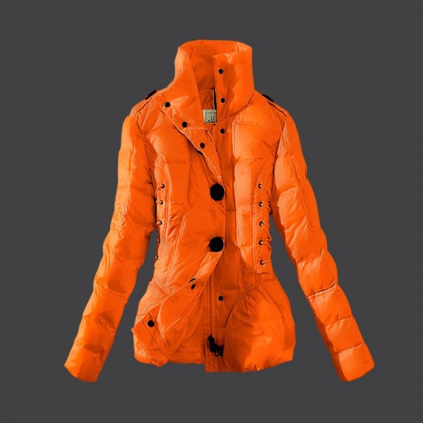 Moncler Donna Giù cappotto stand Collare Arancione uscita M1042